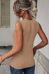 Rib Knit Cut-out Front Twist Tank Top